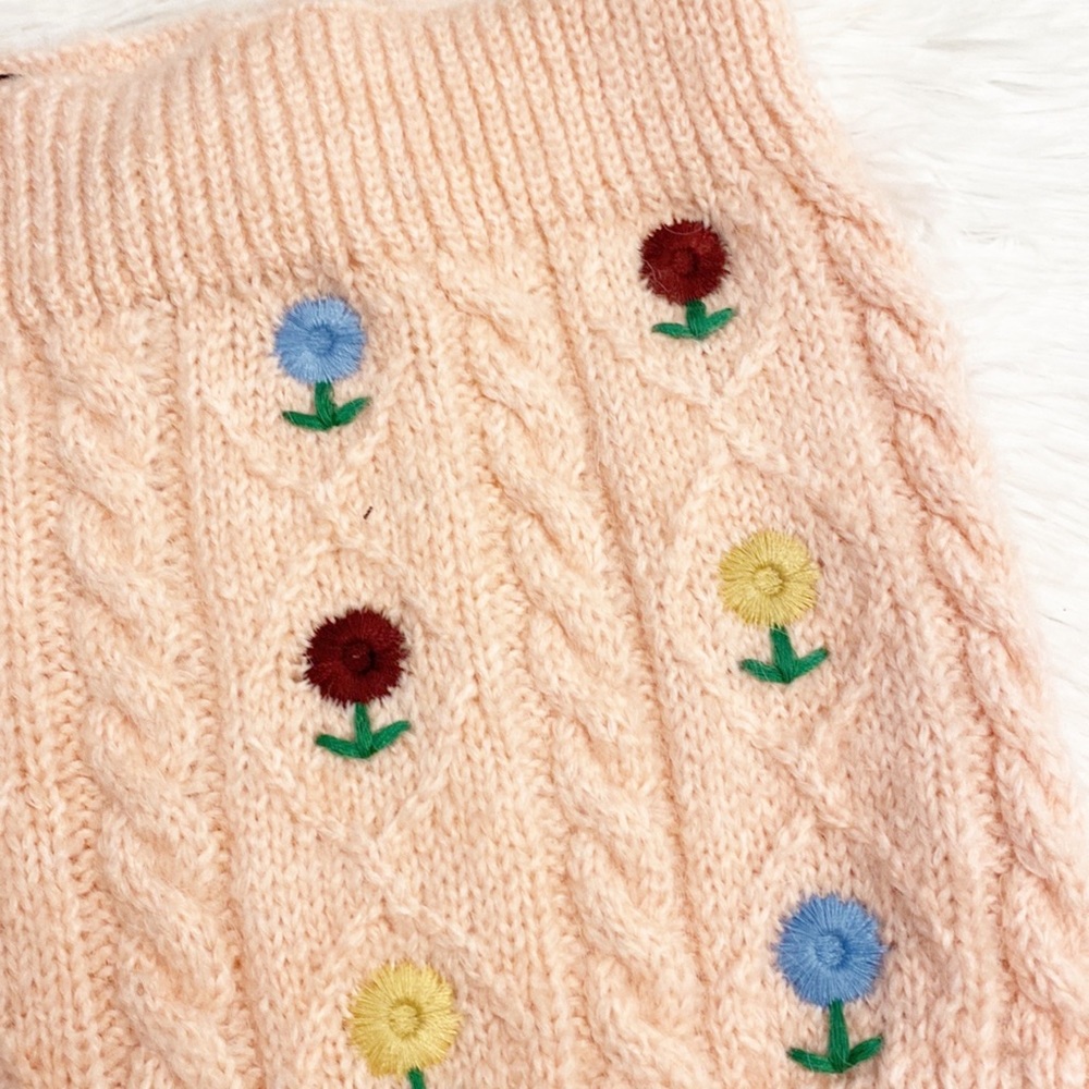 NWT ZARA | Pink Knit Embroidered Floral Bandeau Top women size Small - Picture 8 of 10